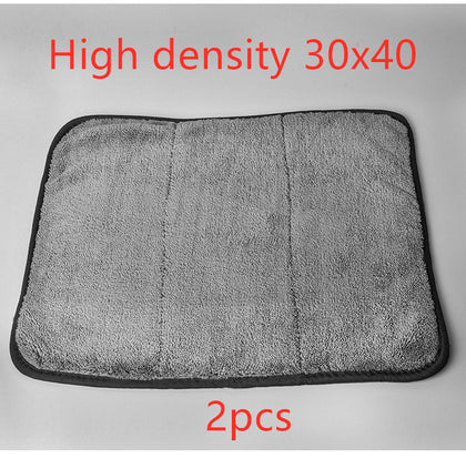 Color: 2pcs High density 30x40 - Absorbent double-sided velvet thickened car wash towel