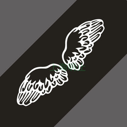 Color: Black, style: 30x8cm - Car Reflective Stickers Car Personality Stickers Angel Wings Car Stickers Rear Stickers Wings Stickers C