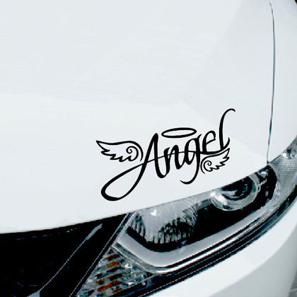 style: 35x15cm, Color: Black - Angel Wings Reflective Sticker Angel Personalized Car Sticker Romantic Funny Car Sticker Light Eyebrow Sticker Car Rear Sticker