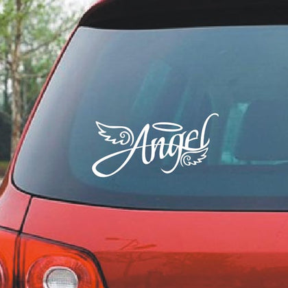 style: 25x11cm, Color: White - Angel Wings Reflective Sticker Angel Personalized Car Sticker Romantic Funny Car Sticker Light Eyebrow Sticker Car Rear Sticker