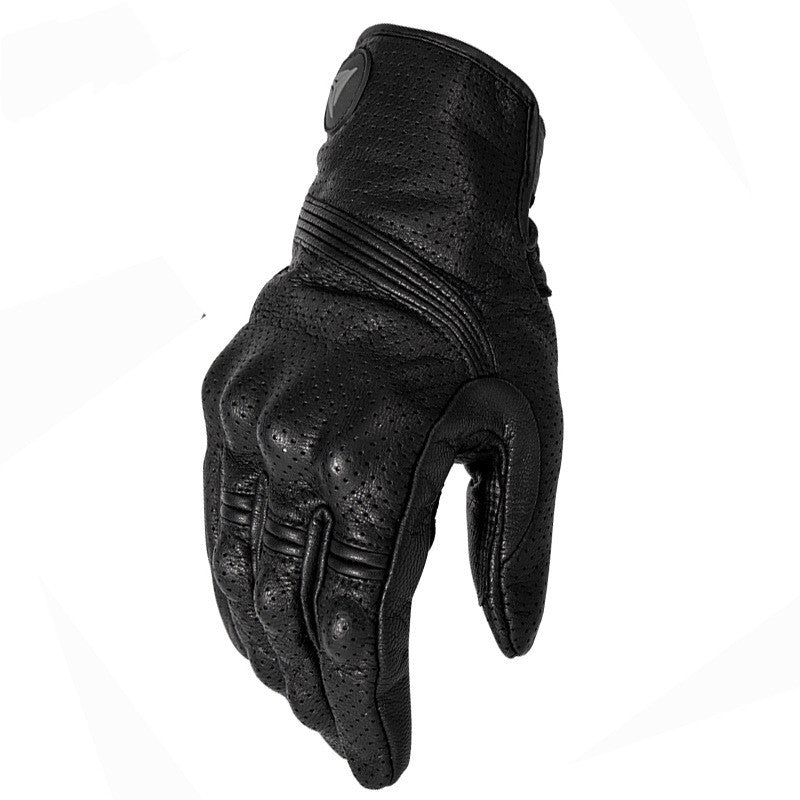 style: D, Size: M - Motorcycle Half-finger Gloves Motorcycle Riding Leather Fingerless Four Seasons Breathable Racing Rider Equipment Male