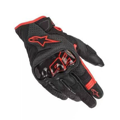 Color: Black Red 93, Size: XL - Motorcycle Riding Gloves Summer Mesh Breathable