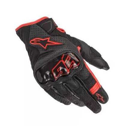 Color: Black Red 93, Size: M - Motorcycle Riding Gloves Summer Mesh Breathable