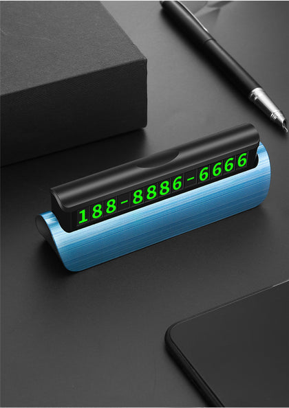 Color: Blue - Temporary Parking SignMobile Phone Number PlateHidden LuminousCreative Car Interior Products