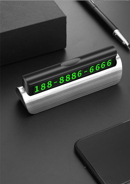 Color: Silver - Temporary Parking SignMobile Phone Number PlateHidden LuminousCreative Car Interior Products