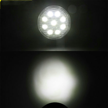 Car LED Work Light Mini Round 9 Lights 27W Auxiliary Light Modified Headlight Engineering Spotlight Headlight