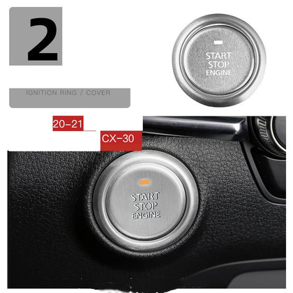 Color: 2 silver onekey start sticker - Multimedia knob button sticker