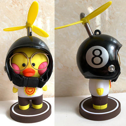 Car Ornaments Motorcycle Cute Car Center Console Accessories Car Cartoon - Color: Black 8 yellow duck