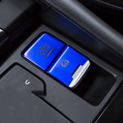 Color: Blue, style: 2 suit - Electronic Hand Brake Automatic Parking Button Paste