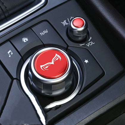 Color: Red, style: Circle - Electronic Hand Brake Automatic Parking Button Paste