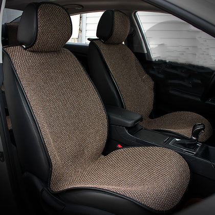 Color: Brown, style: C - Car Cushion Four Seasons General Flax Cushion Small Waist Cushion All Inclusive No Binding Summer Cool CushionFour Seasons Cushion