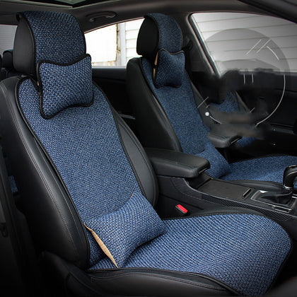 Blue color style B - Four seasons linen car pillow