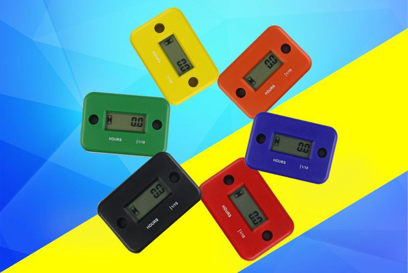 Tired Timer Motorcycle Motorboat Atv Lcd Induction Type Hour Meter 2 Punch 4 Punch Timer - Color: Default black
