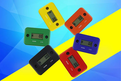 Tired Timer Motorcycle Motorboat Atv Lcd Induction Type Hour Meter 2 Punch 4 Punch Timer - Color: Yellow