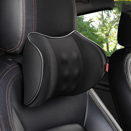 Color: Black, style: Electric headrest - Car Electric Headrest Car Seat Electric Lumbar Cushion Memory Foam Lumbar Support Massage Headrest Lumbar Cushion Set