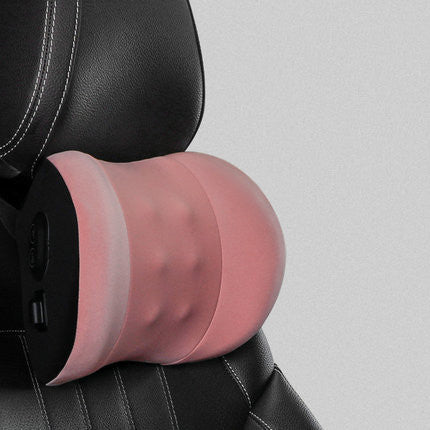 Color: Pink, style: Headrest - Car Electric Headrest Car Seat Electric Lumbar Cushion Memory Foam Lumbar Support Massage Headrest Lumbar Cushion Set