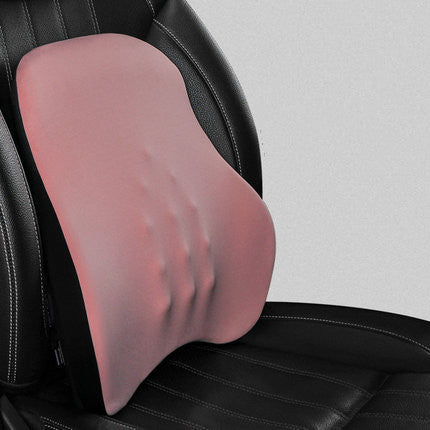 Color: Pink, style: Electric lumbar support - Car Electric Headrest Car Seat Electric Lumbar Cushion Memory Foam Lumbar Support Massage Headrest Lumbar Cushion Set
