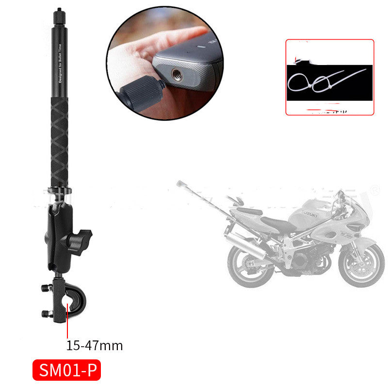 Color: Black, Size: SM10 - TUYU Motorcycle Bike Invisible Selfie Stick Monopod Handlebar Mount Bracket for GoPro Max 9 Insta360 One R X2 Camera Accessories