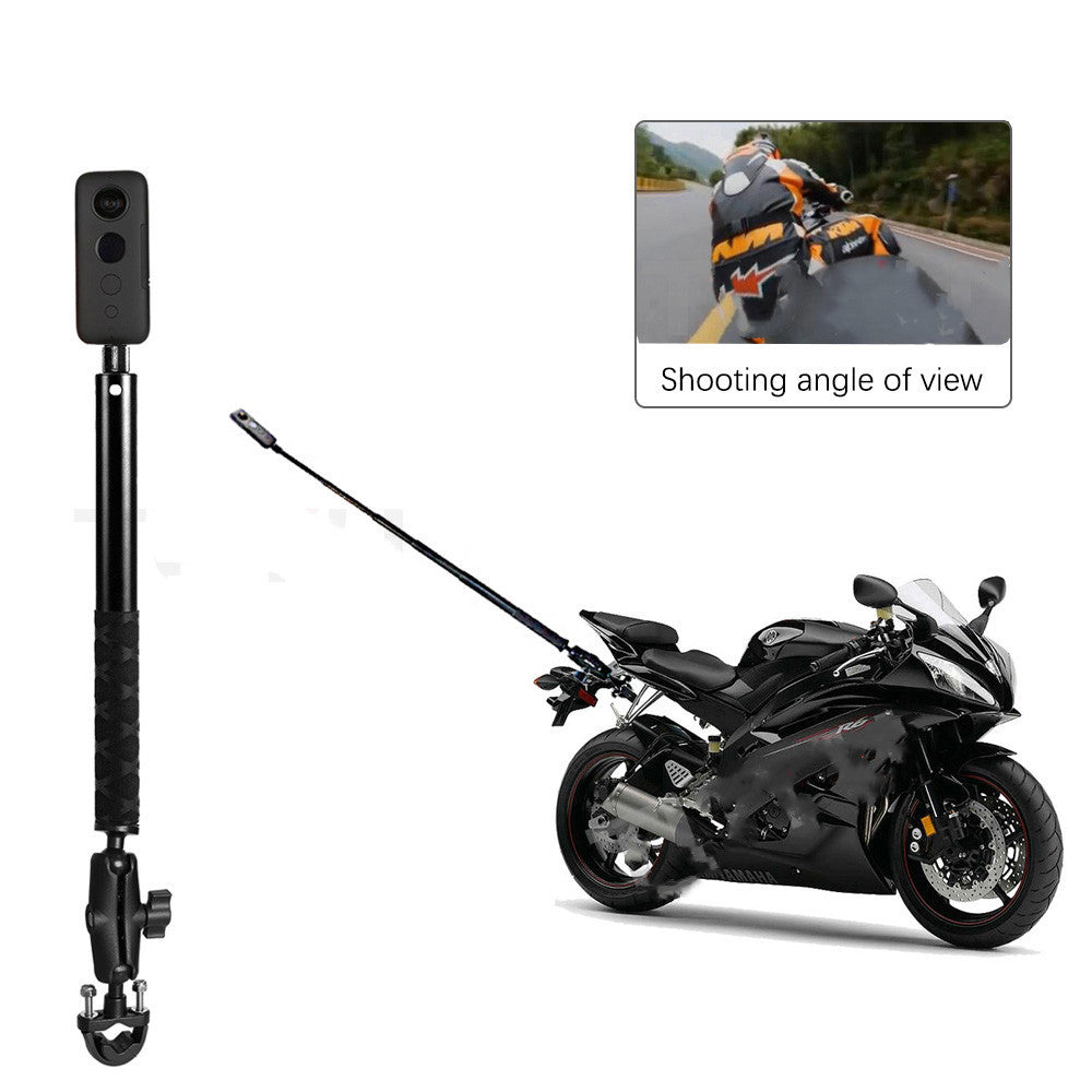 Color: Black, Size: SM06 - TUYU Motorcycle Bike Invisible Selfie Stick Monopod Handlebar Mount Bracket for GoPro Max 9 Insta360 One R X2 Camera Accessories