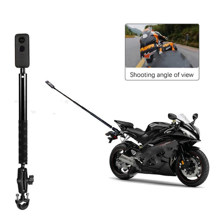 Color: Black, Size: SM07 - TUYU Motorcycle Bike Invisible Selfie Stick Monopod Handlebar Mount Bracket for GoPro Max 9 Insta360 One R X2 Camera Accessories