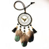 Color: 3style - Car Rearview Mirror Retro Feather Pendant