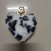Leopard Print Love Plush Pendant Peach Heart Keychain Car Ornament Accessories Bag Imitation Rex Rabbit Fur Ball