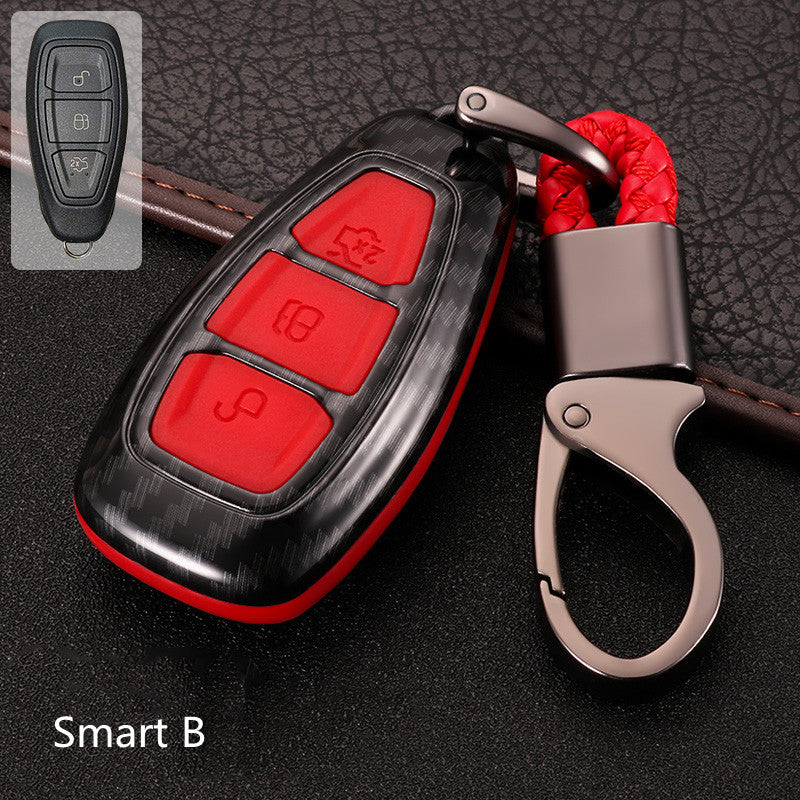 Color: Smart carbon red - Fox Key Cover 2018 Ford Maverick Wing Bo Car Key Case 15 Models Special Silicone Shell Buckle For Fox