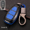 Color: Smart carbon blue - Fox Key Cover 2018 Ford Maverick Wing Bo Car Key Case 15 Models Special Silicone Shell Buckle For Fox