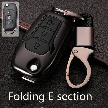Color: Folded black - Fox Key Cover 2018 Ford Maverick Wing Bo Car Key Case 15 Models Special Silicone Shell Buckle For Fox
