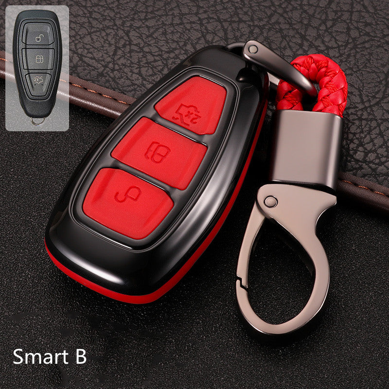 Color: Smart red - Fox Key Cover 2018 Ford Maverick Wing Bo Car Key Case 15 Models Special Silicone Shell Buckle For Fox