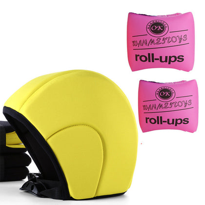 Color: Yellow, style: Five piece - Floating Helmet For Beginners And Children's Arm Rings