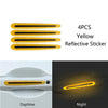 Color: Yellow, style: Strip - Carbon fiber handle anti-scratch nail cover car sticker car door handle wrist anti-scratch sticker paint protection film reflective