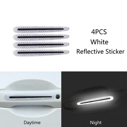 Color: White, style: Strip - Carbon fiber handle anti-scratch nail cover car sticker car door handle wrist anti-scratch sticker paint protection film reflective