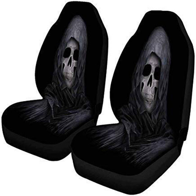 Color: 2 color, style: single - Car Seat Cover All-Inclusive Classic Skull Printing Universal Cross-Border Amazon Ebaywish Aliexpress Hot Style