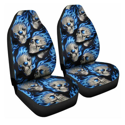 Color: 3 color, style: Double - Car Seat Cover All-Inclusive Classic Skull Printing Universal Cross-Border Amazon Ebaywish Aliexpress Hot Style