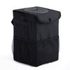 Color: Black, Size: 15x15x25cm - Foldable Storage Box For Car Trash Can With Lid