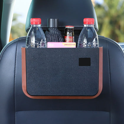 Color: Black - Car Trash Can Foldable Hanging Cartoon