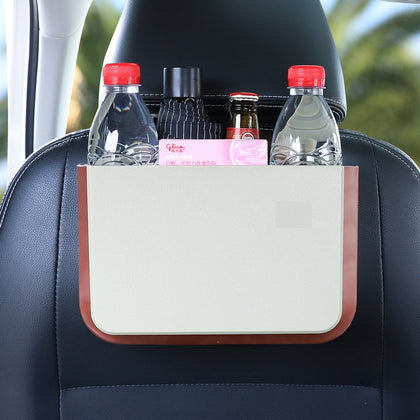 Color: White - Car Trash Can Foldable Hanging Cartoon