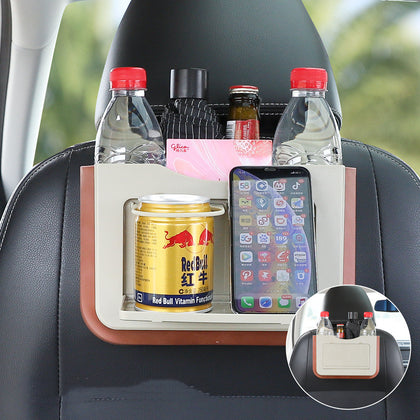 Color: Upgrade white - Car Trash Can Foldable Hanging Cartoon