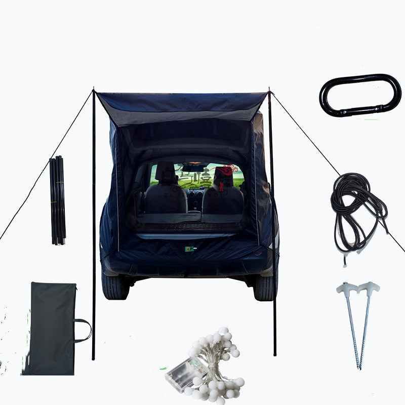 Car Trunk Extension Tent At The Rear Of The Car - Color: Premium black, style: Package two, capacity: XL