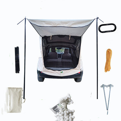 Car Trunk Extension Tent At The Rear Of The Car - Color: Beige, style: Package two, capacity: S