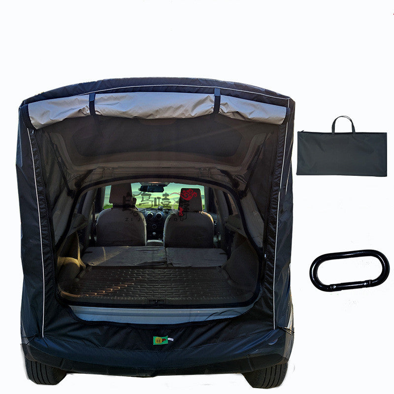 Car Trunk Extension Tent At The Rear Of The Car - Color: Premium black, style: Basics, capacity: S