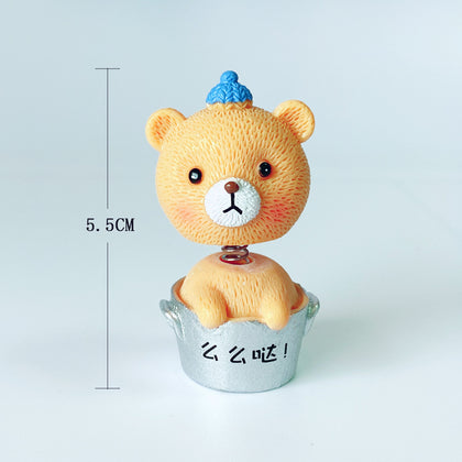 Color: J - Animal Cactus Small Potted Resin Car Decoration