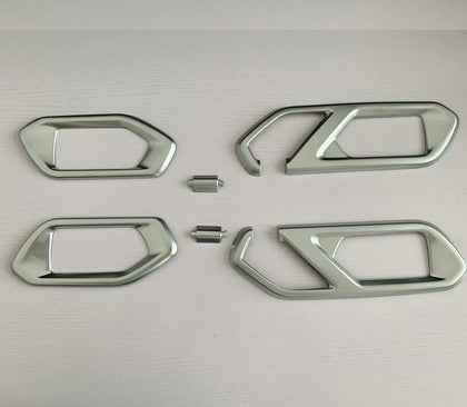 style: Inner handle frame, Color: Matte silver - Carbon Fiber Pattern Glass Lifting Inner Handle Decorative Frame Interior Modification