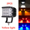 Color: Yellow2PCS - Car light two-color yellow three-sided work light