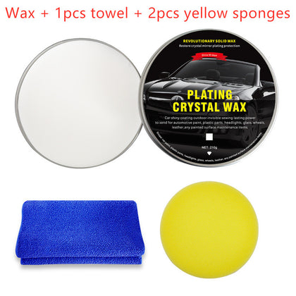 Color: White, quantity: Set1 - Car Diamond Crystal Wax Black Wax Coating Waxing Polishing Sewage Crystal Hard Wax