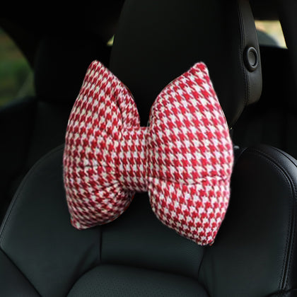style: I - Car Printing Bowknot Headrest And Neck Cushion