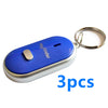 Color: Blue 3pcs - New LED whistle control induction key ring Elderly key finder Multi-function key anti-lost device