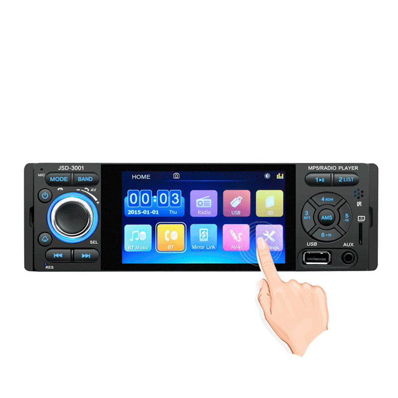 Color: Black, Style: Standard camera - 4.1 inch capacitive touch screen bluetooth car