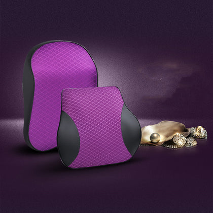 Color: 1set purple - Headrest in car seat cushion